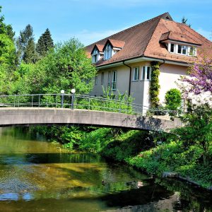 Footbridge Over Oosbach River in Baden-Baden, Germany - Encircle Photos