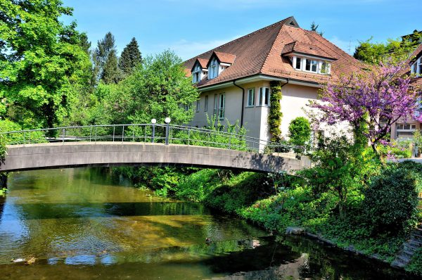 Footbridge Over Oosbach River in Baden-Baden, Germany - Encircle Photos