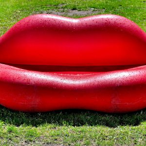 Red Lips Sculpture at Potsdamer Platz in Berlin, Germany - Encircle Photos