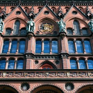 Close Up of Ständehaus Facade in Rostock, Germany - Encircle Photos