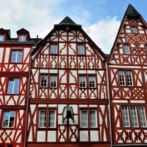 Half-timbered Buildings in Hauptmarkt in Trier, Germany - Encircle Photos