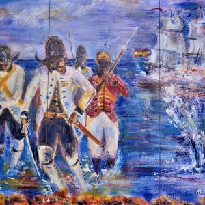 Spanish Attack Mural at Fort George Ruins in George Town, Grand Cayman - Encircle Photos