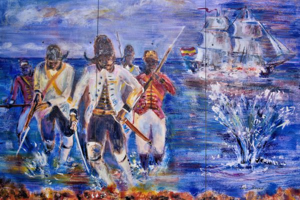 Spanish Attack Mural at Fort George Ruins in George Town, Grand Cayman - Encircle Photos
