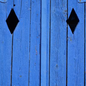 Blue Wooden Shutters in Argostoli, Greece - Encircle Photos