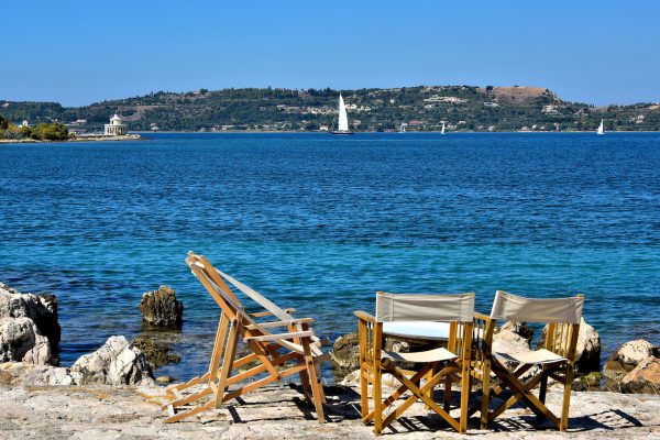 Chairs Around Katavothres near Argostoli, Greece - Encircle Photos