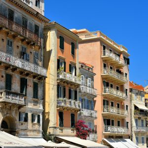 Buildings in Old Town of Corfu, Greece - Encircle Photos