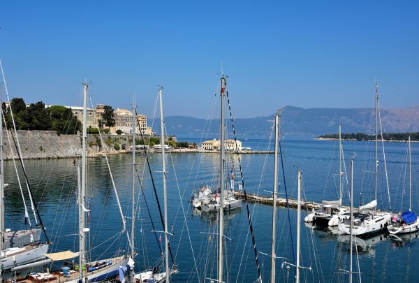 Sailboats Docked at Mandraki Harbour in Corfu, Greece - Encircle Photos