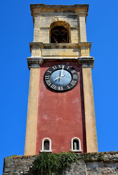 Clock Tower at Old Fortress in Corfu, Greece - Encircle Photos