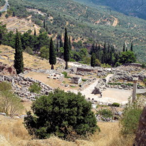 Elevated View of Sacred Way in Delphi, Greece - Encircle Photos