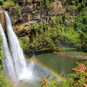 Wailua Falls with Rainbow near Lihue on Kaua’i, Hawaii - Encircle Photos