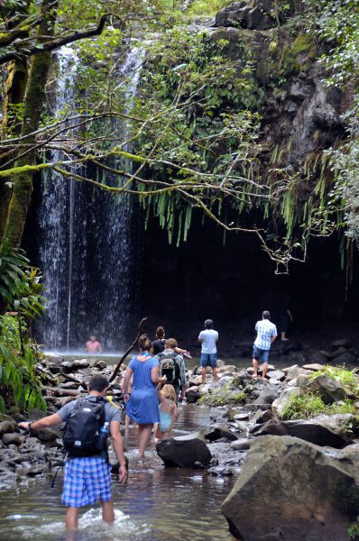 People Walking to Caveman Falls in Ho’olawa Valley on Maui, Hawaii - Encircle Photos