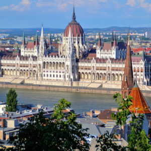 Elevated View of Hungarian Parliament Building in Budapest, Hungary - Encircle Photos