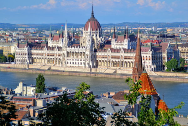 Elevated View of Hungarian Parliament Building in Budapest, Hungary - Encircle Photos