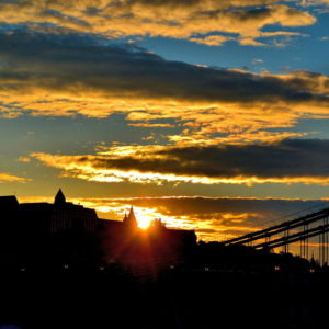 Sunset over West Bank in Budapest, Hungary - Encircle Photos