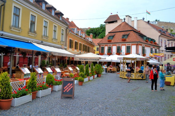 Outdoor Restaurants at Dobó Square in Eger, Hungary - Encircle Photos