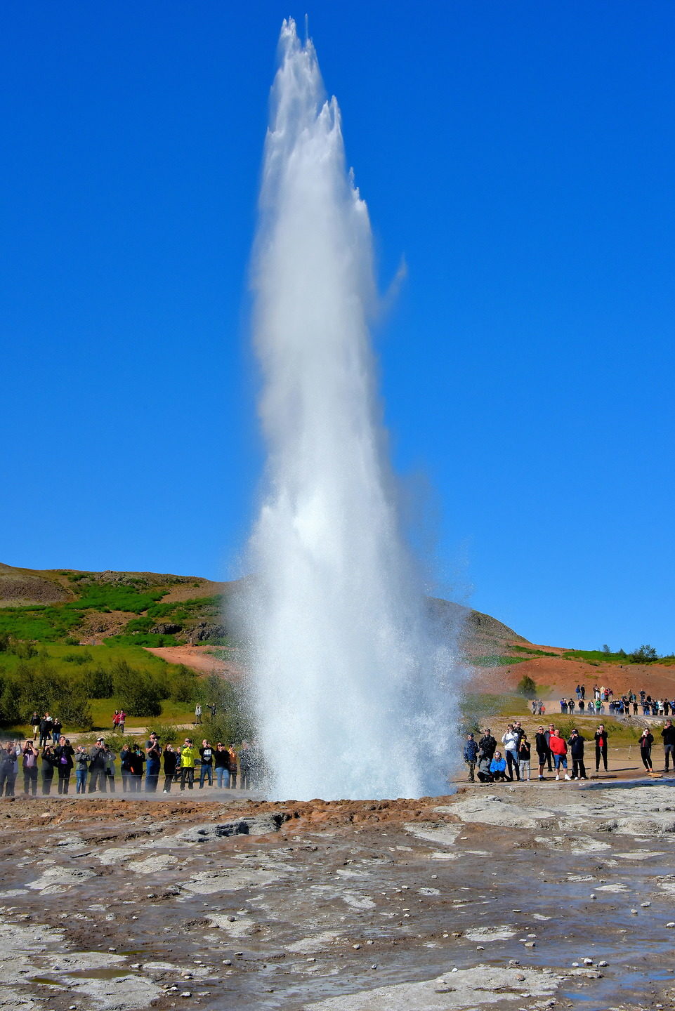 Strokkur Erupting at Geysir Hot Springs on Golden Circle, Iceland - Encircle Photos