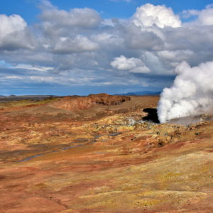 Billowing Steam Vent at Geopark on Reykjanes Peninsula, Iceland - Encircle Photos