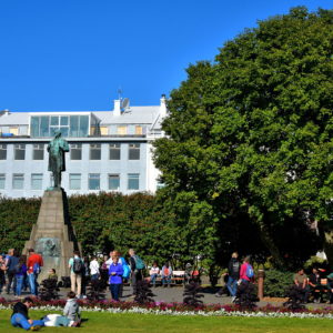 Austurvöllur Square in Reykjavík, Iceland - Encircle Photos
