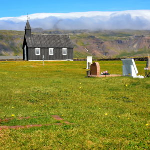 Church and Cemetery at Búðir on Snæfellsnes Peninsula, Iceland - Encircle Photos