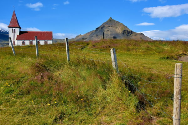 Church and Mt. Stapafell at Hellnar on Snæfellsnes Peninsula, Iceland - Encircle Photos