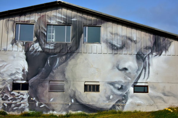 Guido Van Helten Mural on Heimaey in Westman Islands, Iceland - Encircle Photos