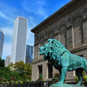 Art Institute of Chicago Lion Statue in Chicago, Illinois - Encircle Photos