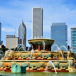 Buckingham Fountain and Downtown Skyline in Chicago, Illinois - Encircle Photos