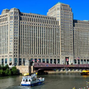 Merchandise Mart and Chicago River in Chicago, Illinois - Encircle Photos