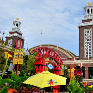 Beer Garden and Hall Twin Towers at Navy Pier in Chicago, Illinois - Encircle Photos