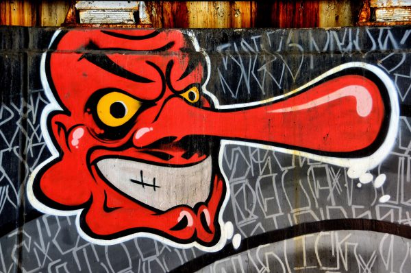 Red Demon Detail of ChiTown Mural by Gajin Fujita in Chicago, Illinois - Encircle Photos