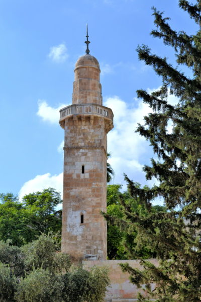 Sidna Omar Mosque Minaret in Jewish Quarter in Jerusalem, Israel - Encircle Photos
