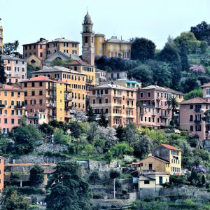 Pastel Colored Houses on Hillside in Camogli, Italy - Encircle Photos