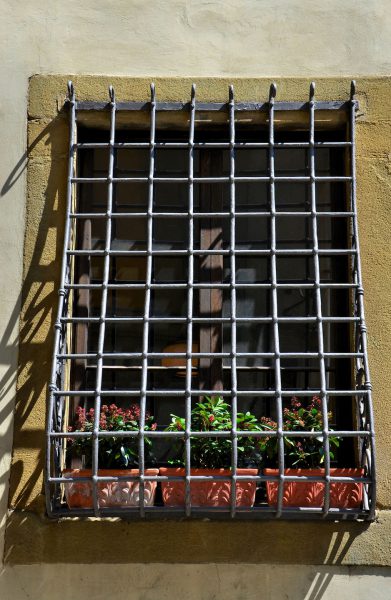 Window Security Cage and Flower Boxes in Florence, Italy - Encircle Photos
