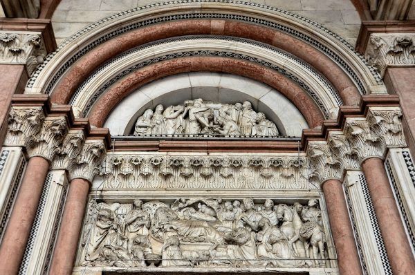 Duomo di San Martino Bas-relief Sculpture in Lucca, Italy - Encircle Photos