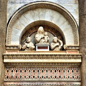 Madonna and Child Sculpture on Leaning Tower of Pisa in Pisa, Italy - Encircle Photos