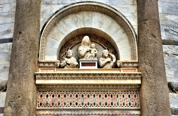 Madonna and Child Sculpture on Leaning Tower of Pisa in Pisa, Italy - Encircle Photos