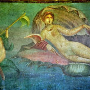 Venus in a Seashell and Cupid Fresco in Casa di Venus in Pompeii, Italy - Encircle Photos