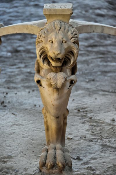 Carved Lion Table Leg at Domus di Casca in Pompeii, Italy - Encircle Photos