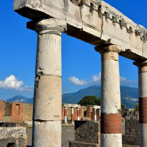 Columns Supporting an Architrave at Forum in Pompeii, Italy - Encircle Photos