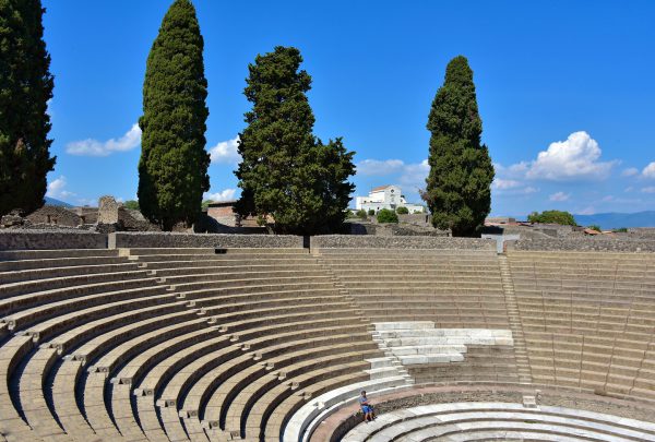 Seating at Large Theatre in Pompeii, Italy - Encircle Photos