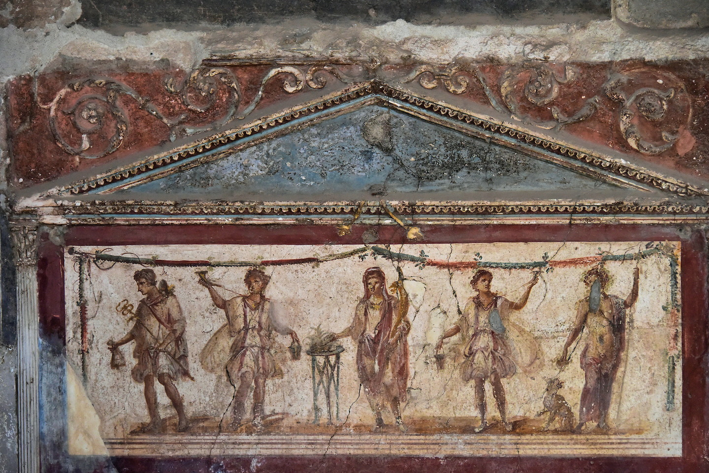 Fresco of Greek Gods at Thermopolium in Pompeii, Italy Encircle Photos