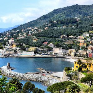 Harbor, Houses and Hills in Recco, Italy - Encircle Photos