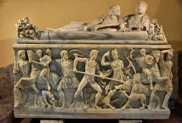 Faceless Marble Sarcophagus at Capitoline Museums in Rome, Italy - Encircle Photos