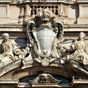 Justice and Religion Allegories on Palazzo della Consulta in Rome, Italy - Encircle Photos