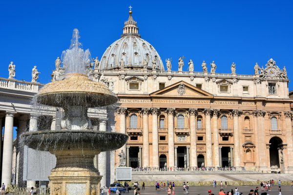 Fountain in Front of St. Peter’s Basilica in Rome, Italy - Encircle Photos