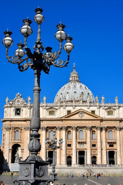 Lamppost in Front of St. Peter’s Basilica in Rome, Italy - Encircle Photos