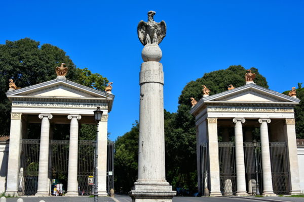 Neoclassical Gateway to Villa Borghese Gardens in Rome, Italy - Encircle Photos