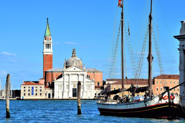 Church of San Giorgio Maggiore and Docked Sailboat in Venice, Italy - Encircle Photos