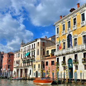 Colorful Mooring Poles on Grand Canal in Venice, Italy - Encircle Photos