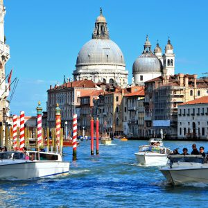 Italian Boat Rush Hour on Grand Canal in Venice, Italy - Encircle Photos